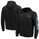 Men's Carolina Panthers G III Sports by Carl Banks Post Route Full Zip Hoodie Charcoal,baseball caps,new era cap wholesale,wholesale hats